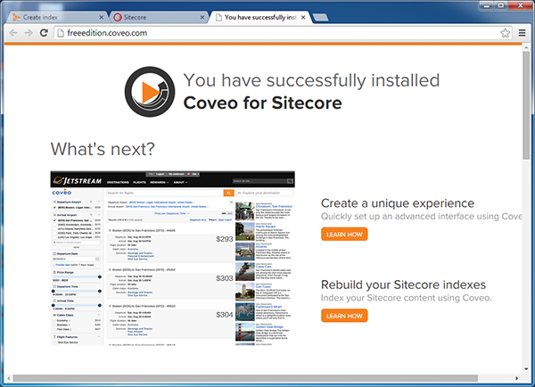 Coveo for Sitecore Free Edition Installation Complete